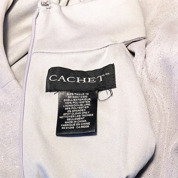 🚫SOLD🚫Cachet Sleeveless Bead Strap Glitter Gown - Picture 6 of 7